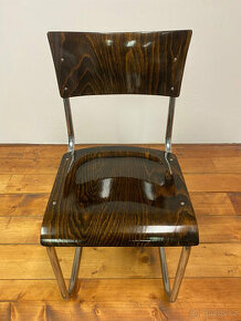 Chromované židle po náročné renovaci - šelak - 2 kusy