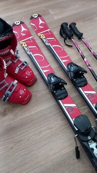 Lyžařský set 130cm, boty 240, hůlky - 1