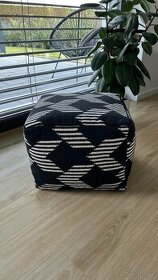 Bavlněný pouf Square černobílý, znacky Hubsch