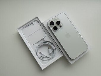 APPLE iPhone 15 Pro 256GB Bílý Titan-ZÁRUKA - JAKO NOVÝ