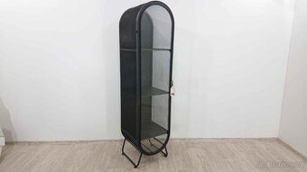 Černá kovová vitrína 46x181 cm Oval Dutchbone