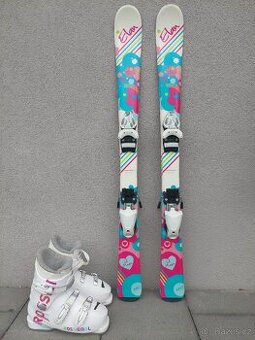 Lyže ELAN LIL MAGIC, 110 cm + lyžáky ROSSIGNOL