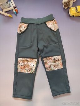 Dětské softshellové kalhoty zvířátka vel.98