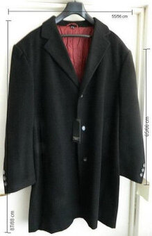 Prodám: černý pánský zimní kabát. Nový, nenošený, vel. 54