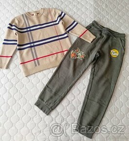 Tepláky   + svetřík pro chlapce, vel.122-128