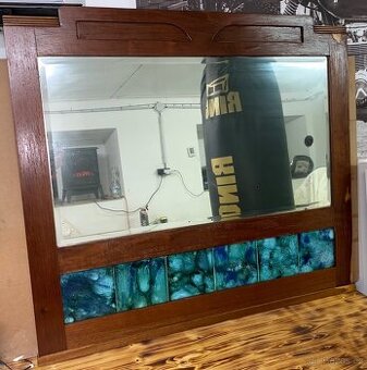 Velké masivní secesní zrcadlo