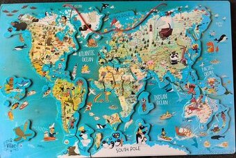 Magnetická mapa světa puzzle