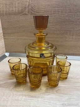 Likerová sada art deco , palme crystal