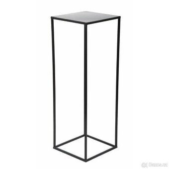 2x černý kovový stolek/stojan 70x24 a 60x24