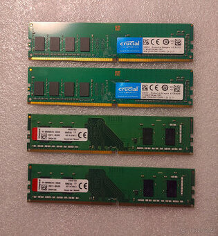 Paměti ddr4 4gb 2400MHz pro PC, Crucial, Kingston