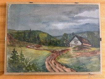 Obraz František Horký, Cesta k domu, olejomalba 40x30