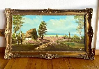 Starý krásný obraz, olejomalba na plátně