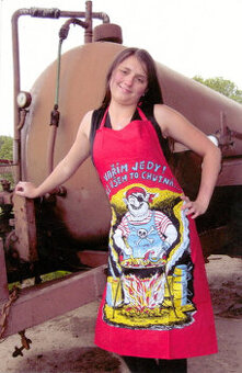 Pánská bavlněná kuchyňská zástěra Vařím jedy všem to chutná