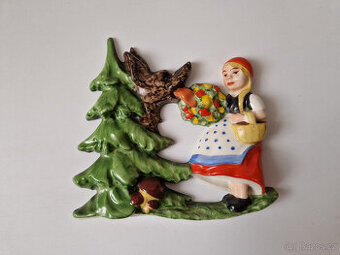 Stará keramická nástěnná plastika Ditmar Urbach 30léta