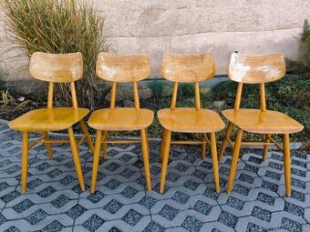 Retro dřevěné jídelní židle TON - Brusel 60. léta