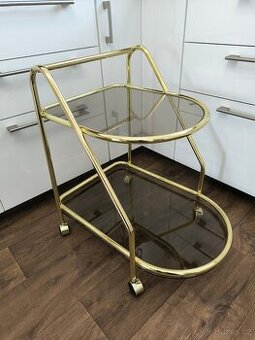 Retro servírovací stolek na kolečkách  - 80. léta