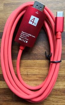 Kabel USB-C na HDMI/4K k připojení TV délka 2m