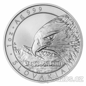 Prodám: Stříbrná uncová investiční mince Orel 2022 stand