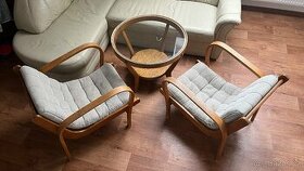 Kulatý retro stolek a křesla  - Kropáček Koželka