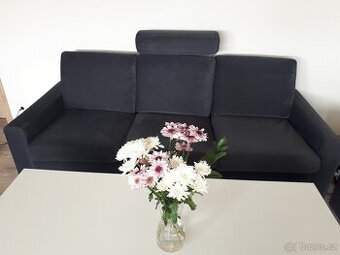 Sedačka, gauč, 3,5 sedák, šedá/antracit