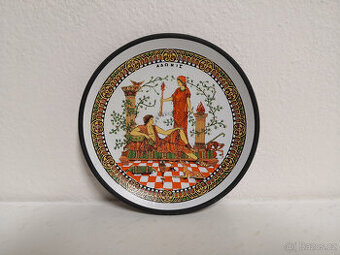 Nastenny ručne maľovaný keramický tanier vyrobený v Grecku