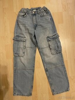 2x chlapecké rifle/jeany/kapsáče, H&M, vel. 170