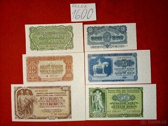 Československá sestava bankovek cena je za komplet na fotce