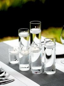 Svícny / skleničky na plovoucí svíčky, žáruvzdorné sklo