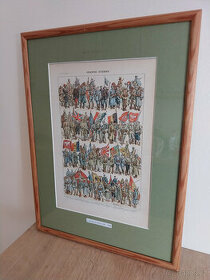 Uniformy 1. světová válka, litografie z roku 1921 - 1