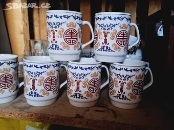 6x retro hrnek sada