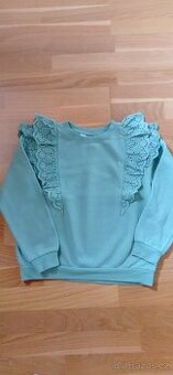 Zelená mikina s krajkou H&M