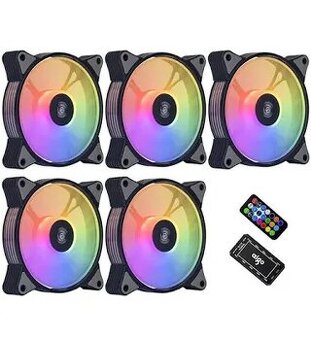 RGB sada 120mm vetraku do pc 5x vetrak + hub