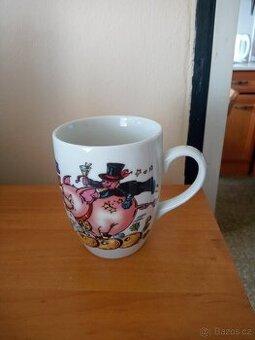Starý retro porcelánolovy hrnek