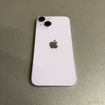 iPhone 14 256GB fialový, pěkný stav, 12 měsíců záruka