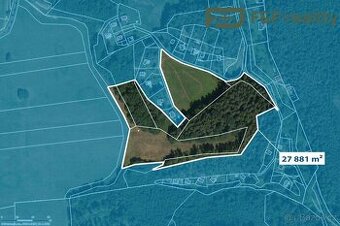 Prodej stavebního pozemku 27 881 m2, Probulov u Orlíka