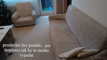 Prodám rozkládací gauč + 2 křesla - 1