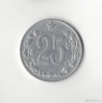 Mince ČSR 25 haléřů 1953