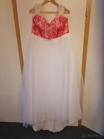Bílo červené svatební šaty - 1