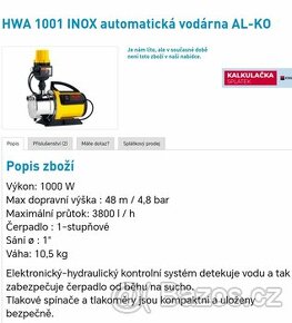 domácí vodárna AL-KO hw-A 1001 inox - 1