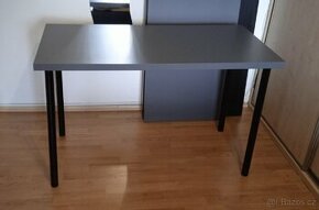 2x Šedý stůl IKEA Lagkapten s nohami Adils 120x60cm