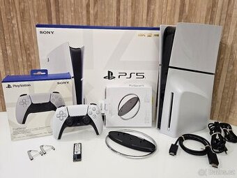 PLAYSTATION 5 + 2X OVLADAČ + SSD + 46 HER + VERTIKÁL STOJAN