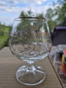 RETRO SKLENIČKY NA BRANDY 6X, MORAVSKÉ SKLÁRNY KVĚTNÁ