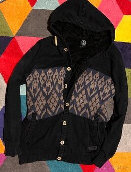 VOLCOM VELMI TEPLÁ PÁNSKÁ BUNDA-SVETR S KOŽEŠINOU L(L-XL)