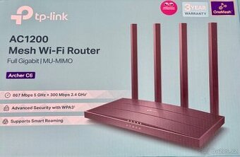 Nový, nepoužitý Wi-Fi router TP-Link Archer C6 (AC1200)