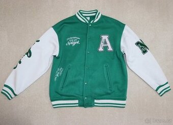 Zeleno-bílá College mikina ZARA vel. 152