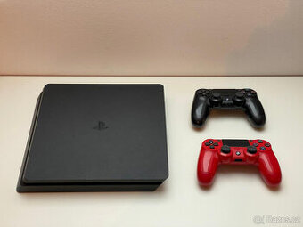 Playstation 4 slim 500GB, 2 ovladače, 10 her