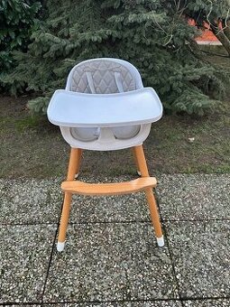 Dětská jídelní židlička s pultíkem plast/dřevo