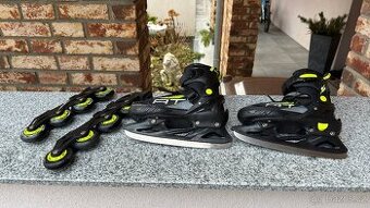 Kombinované brusle 2v1 (inline+lední) - Raven, vel.35-39