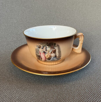 Starožitný šálek s podšálkem Tři grácie 170ml, Gloria