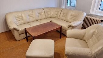 Kožená sedací souprava rohová